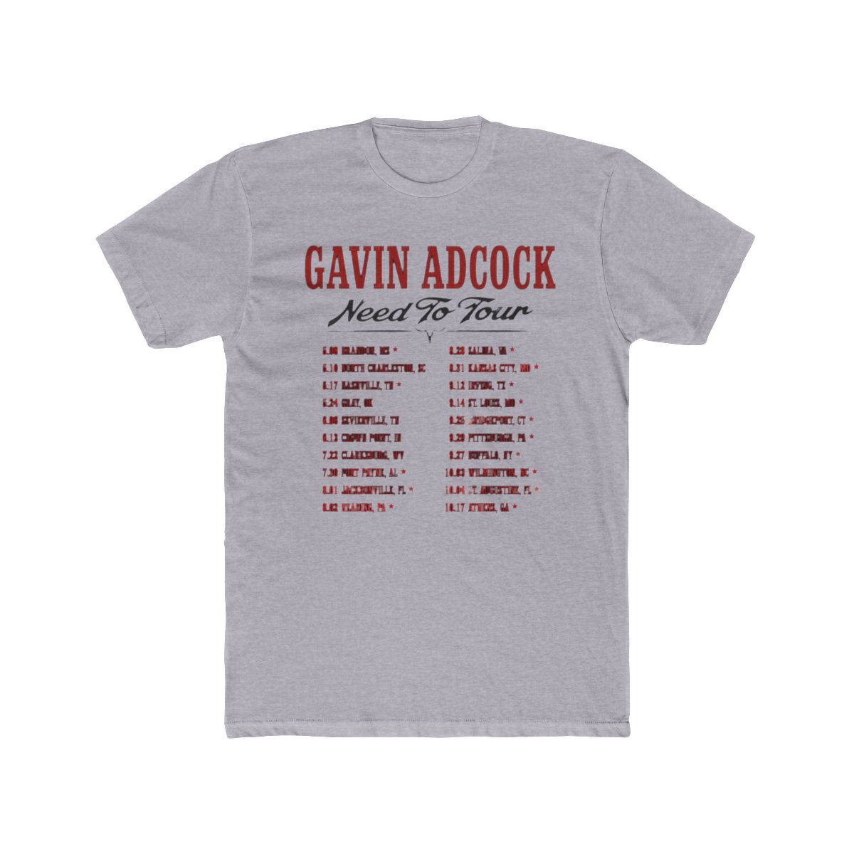 Gavin Adcock Need to Tour 2025 Merch T-Shirts Short Sleeve Tops Cosplay Women Men Fashion Streetwear Tee, Black, Small