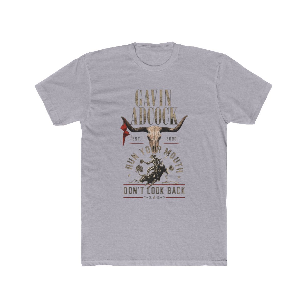 Gavin Adcock Steer Skull distressed Fleece T Shirt - Premium Graphic Apparel Collective