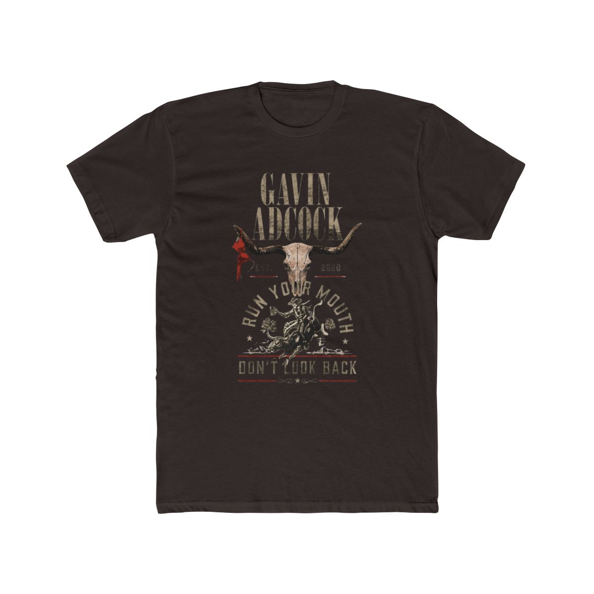 Gavin Adcock Steer Skull distressed Fleece T Shirt - Premium Graphic Apparel Collective - alternate angle 2, merchandise