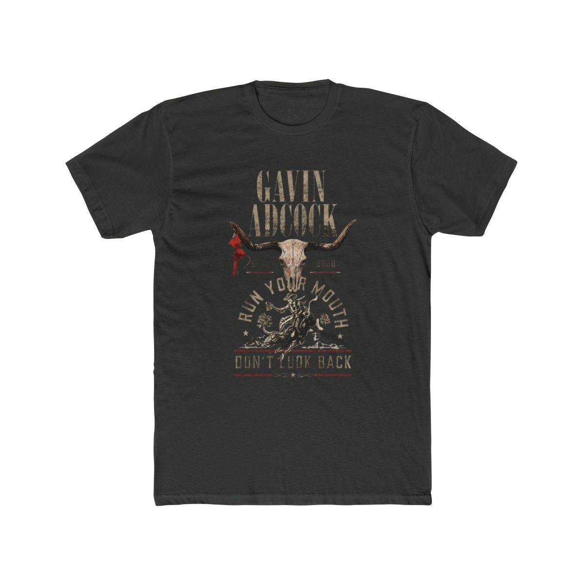 Gavin Adcock Steer Skull distressed Fleece T Shirt - Premium Graphic Apparel Collective - alternate angle 5, merchandise