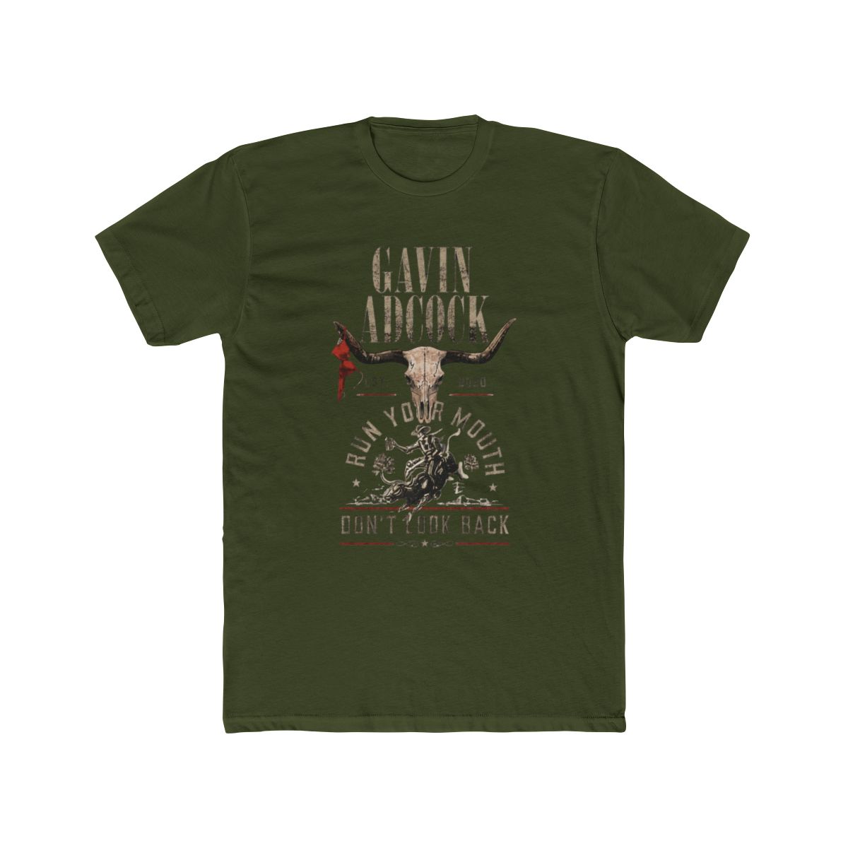 Gavin Adcock Steer Skull distressed Fleece T Shirt - Premium Graphic Apparel Collective - alternate angle 4, merchandise
